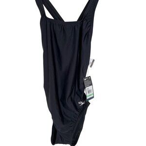 NWT Speedo black swimsuit size 8/34 proLT solid one piece